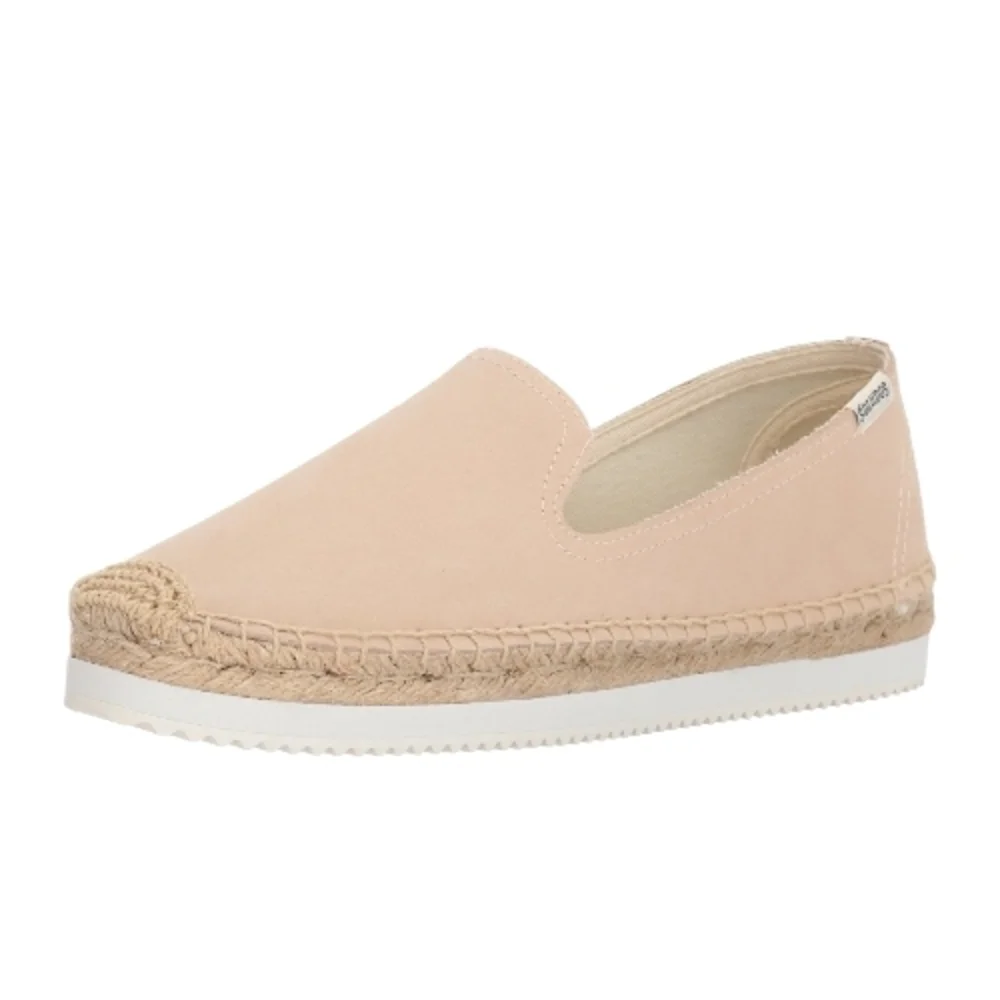 Soludos Platform Mix Sole Smoking Slipper, Size 10, Tan / Cream, NWOT